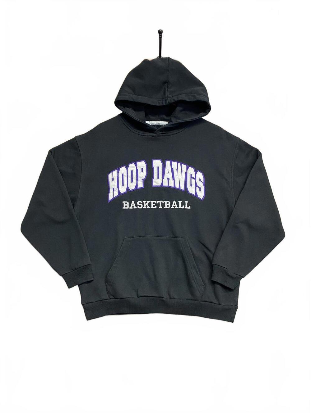 Black Hoop Dawgs Basketball Hoodie Pullover Champion Tag Size Medium